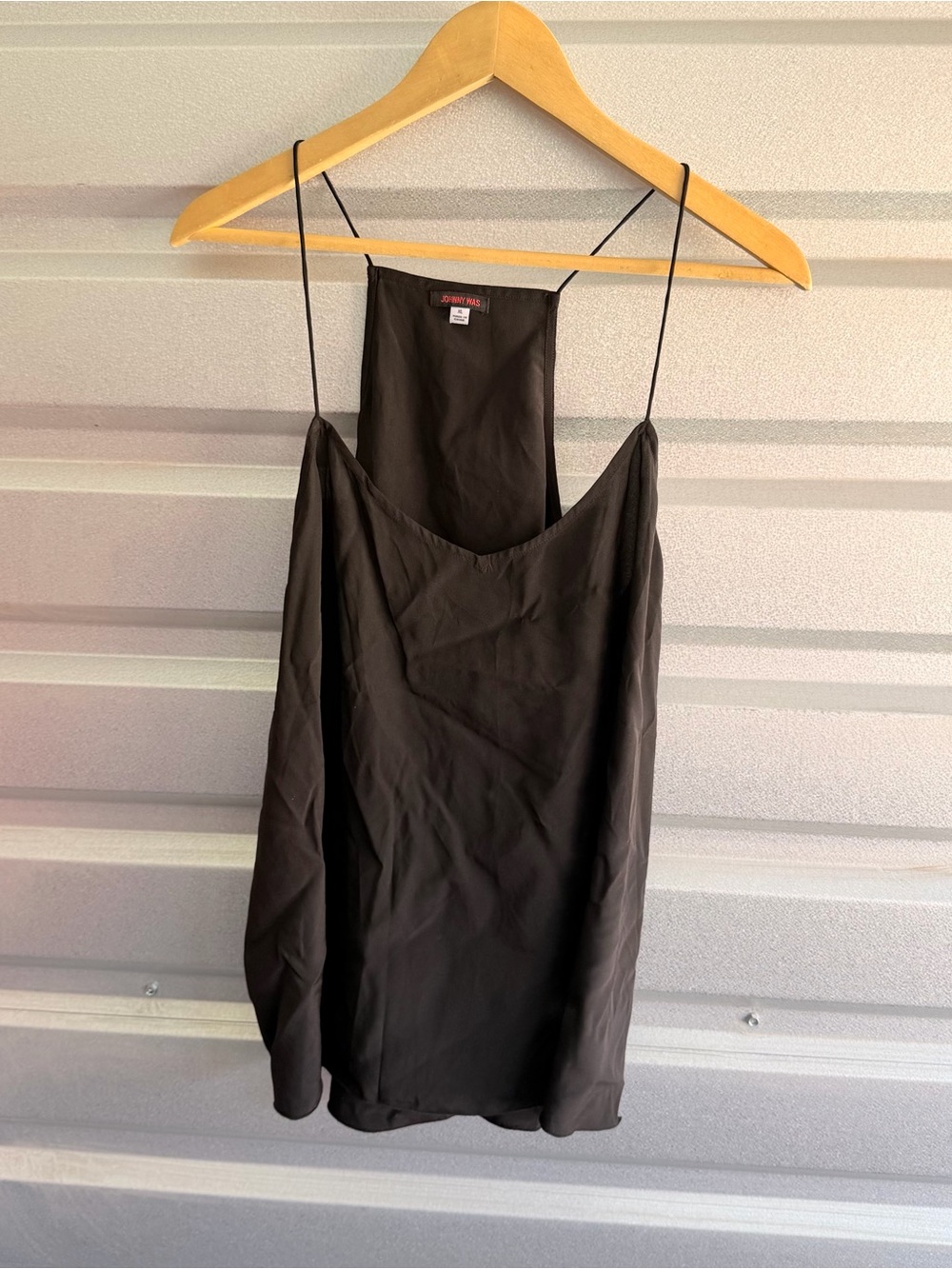 Johnny was black Edie silk tank